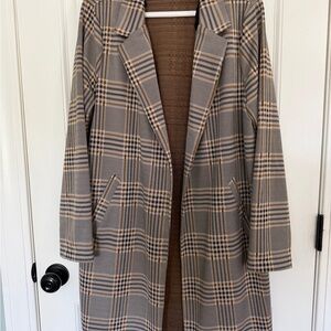 MELLODAY Tan Plaid Trench Coat